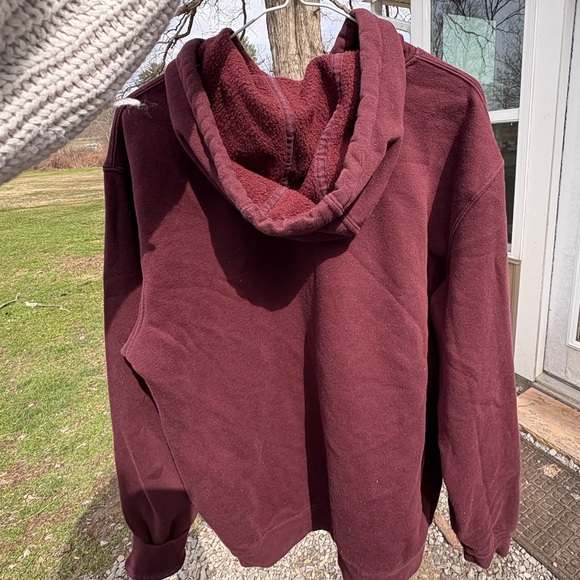 Carhartt Burgundy Hoodie with Gold Logo - Picture 3 of 4